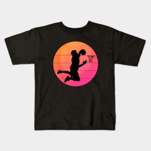 Basketball Slam Dunk Retro Vintage Kids T-Shirt